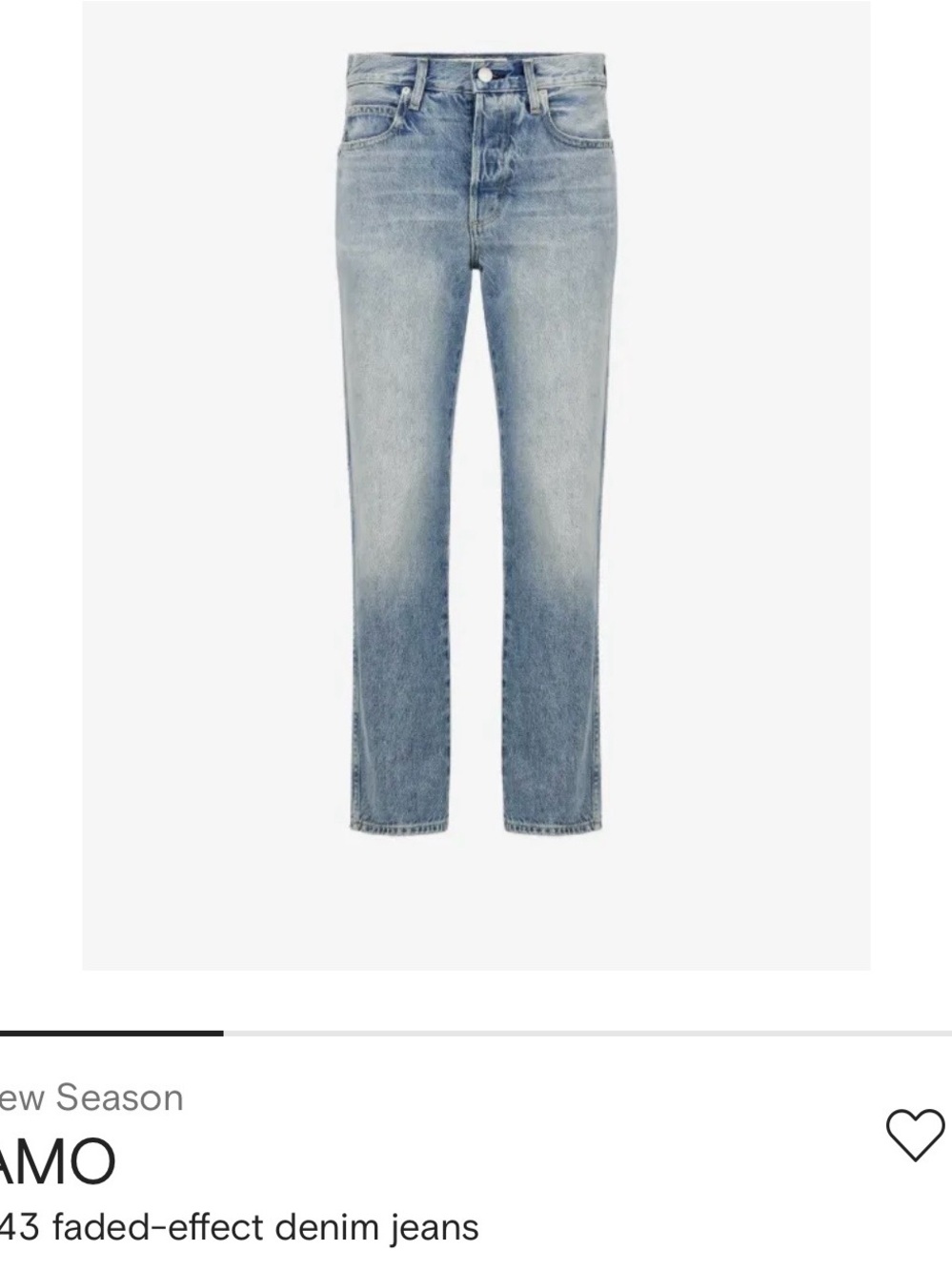 AMO button fly light blue denim